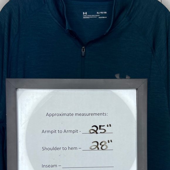Under Armour Men’s 1/2 zip teal green long sleeve pullover loose fit XL - Picture 3 of 5